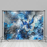 Lofaris Messy Blue Grey Abstract Butterfly Fine Art Backdrop