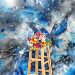 Lofaris Messy Blue Grey Abstract Butterfly Fine Art Backdrop
