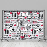 Lofaris Messy Repeated Love Happy Valentines Day Backdrop