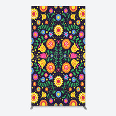 Lofaris Mexican Art Colorful Flowers Birthday Arch Backdrop