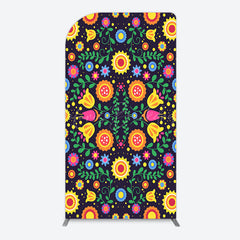 Lofaris Mexican Art Colorful Flowers Birthday Arch Backdrop