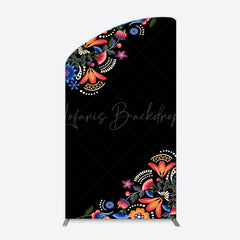 Lofaris Mexican Artistic Floral Black Birthday Arch Backdrop