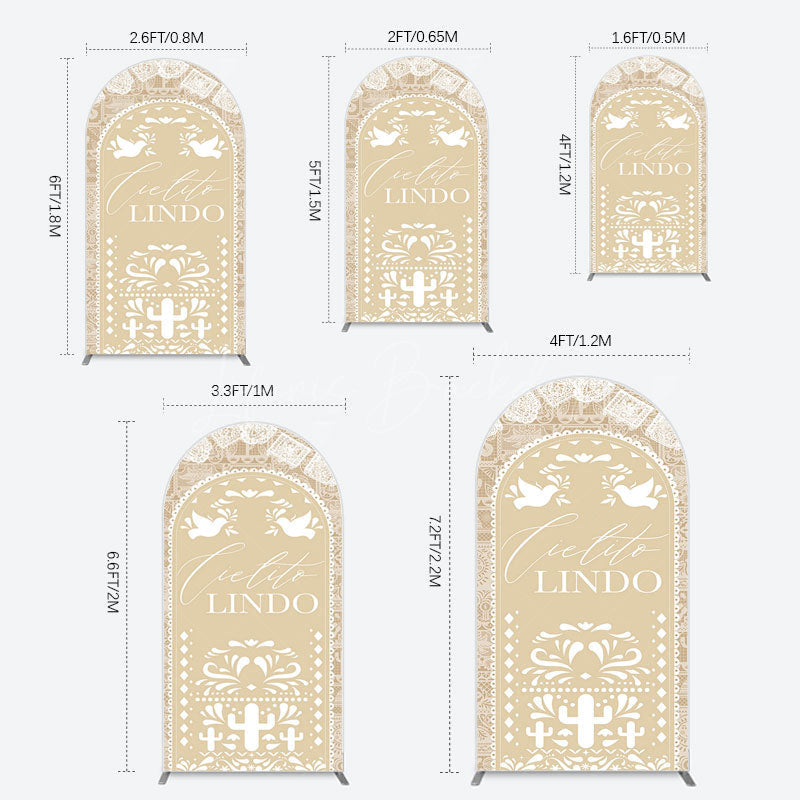 Lofaris Mexican Beige Cielito Lindo Birthday Arch Backdrop