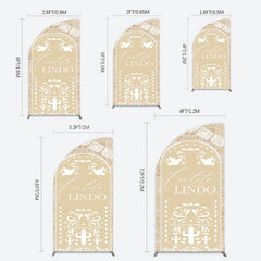 Lofaris Mexican Beige Cielito Lindo Birthday Half Moon Arch Backdrop