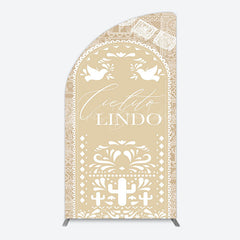 Lofaris Mexican Beige Cielito Lindo Birthday Half Moon Arch Backdrop