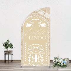 Lofaris Mexican Beige Cielito Lindo Birthday Half Moon Arch Backdrop