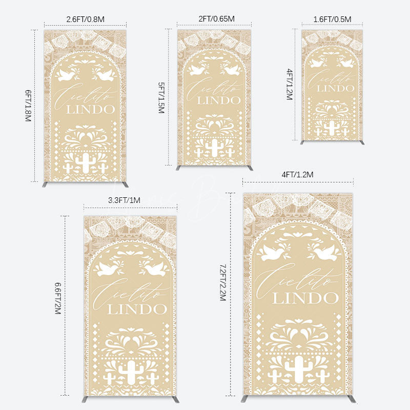 Lofaris Mexican Beige Cielito Lindo Birthday Rectangle Backdrop