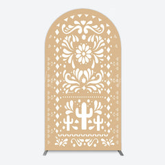 Lofaris Mexican Brown White Pattern Birthday Arch Backdrop
