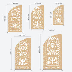 Lofaris Mexican Brown White Pattern Birthday Half Moon Arch Backdrop