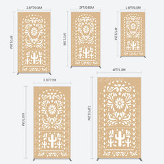 Lofaris Mexican Brown White Pattern Birthday Rectangle Backdrop