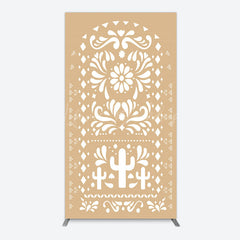 Lofaris Mexican Brown White Pattern Birthday Rectangle Backdrop