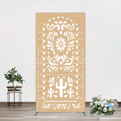 Lofaris Mexican Brown White Pattern Birthday Rectangle Backdrop