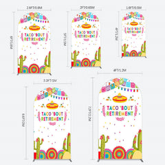 Lofaris Mexican Cactus Taco Bout Retirement Arch Backdrop
