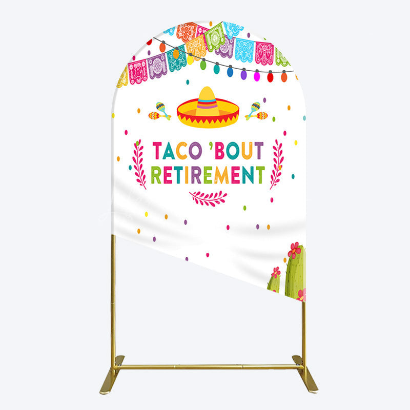 Lofaris Mexican Cactus Taco Bout Retirement Arch Backdrop