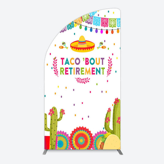 Lofaris Mexican Cactus Taco Bout Retirement Half Moon Arch Backdrop