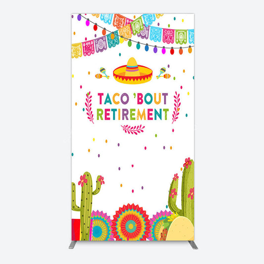 Lofaris Mexican Cactus Taco Bout Retirement Rectangle Backdrop