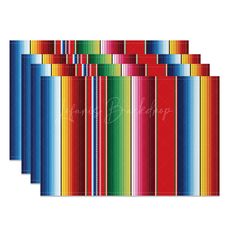 Lofaris Mexican Carnival Bright Color Set of 4 Placemats