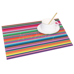 Lofaris Mexican Carnival Colored Stripes Set of 4 Placemats