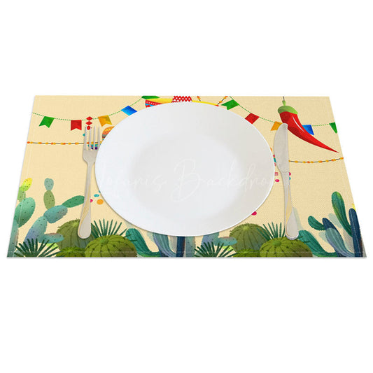Lofaris Mexican Cinco De Mayo Colorful Set of 4 Placemats