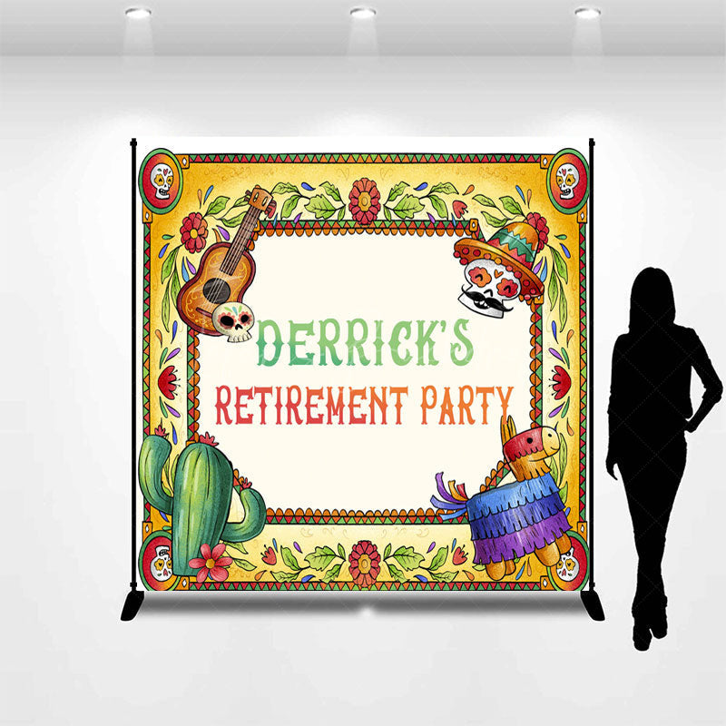 Lofaris Mexican Fiesta Custom Name Retirement Party Backdrop