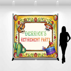 Lofaris Mexican Fiesta Custom Name Retirement Party Backdrop