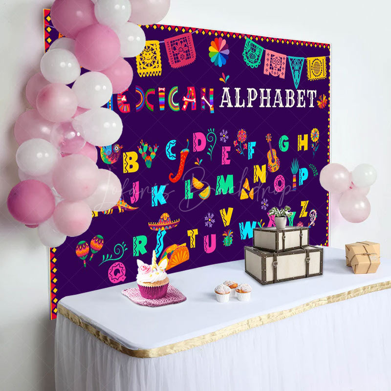 Lofaris Mexican Inspired Alphabet Colorful Design Backdrop