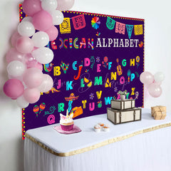 Lofaris Mexican Inspired Alphabet Colorful Design Backdrop
