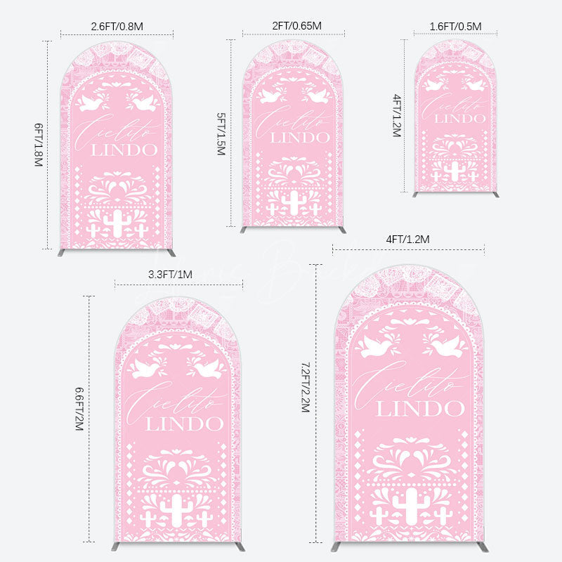 Lofaris Mexican Pink Cielito Lindo Birthday Arch Backdrop
