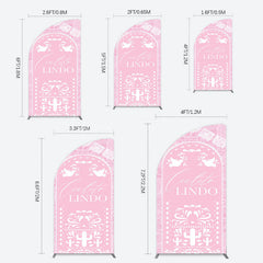 Lofaris Mexican Pink Cielito Lindo Birthday Half Moon Arch Backdrop