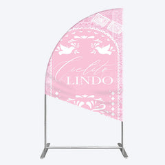 Lofaris Mexican Pink Cielito Lindo Birthday Half Moon Arch Backdrop