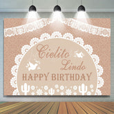 Lofaris Mexico Boho Pattern Doves Happy Birthday Backdrop