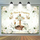 Lofaris Mi Primera Comunion Plant Floral Baptism Backdrop
