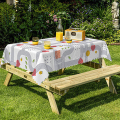 Lofaris Mid Century Modern Heart Home Decor Rectangle Tablecloth