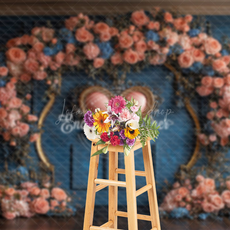 Lofaris Middle Heart Floral Arch Sweet Wedding Photo Backdrop