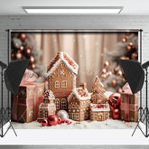 Lofaris Mini Gingerbread House Gift Snowy Christmas Backdrop