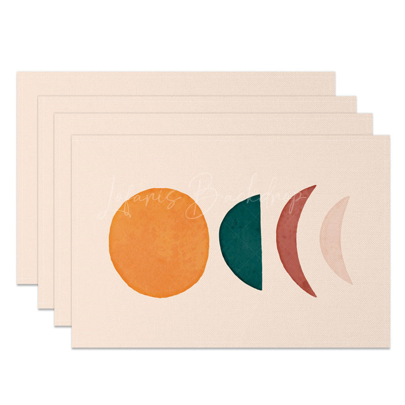 Lofaris Minimalism Abstract Moon Shape Set Of 4 Placemats