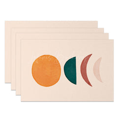 Lofaris Minimalism Abstract Moon Shape Set Of 4 Placemats