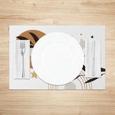 Lofaris Minimalism Moon Stars Leaves Print Set Of 4 Placemats