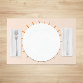 Lofaris Minimalism Orange Sun Pattern Set Of 4 Placemats