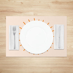 Lofaris Minimalism Orange Sun Pattern Set Of 4 Placemats