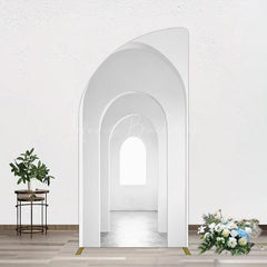 Lofaris Minimalism White Arcade Half Moon Architecture Arch Backdrop