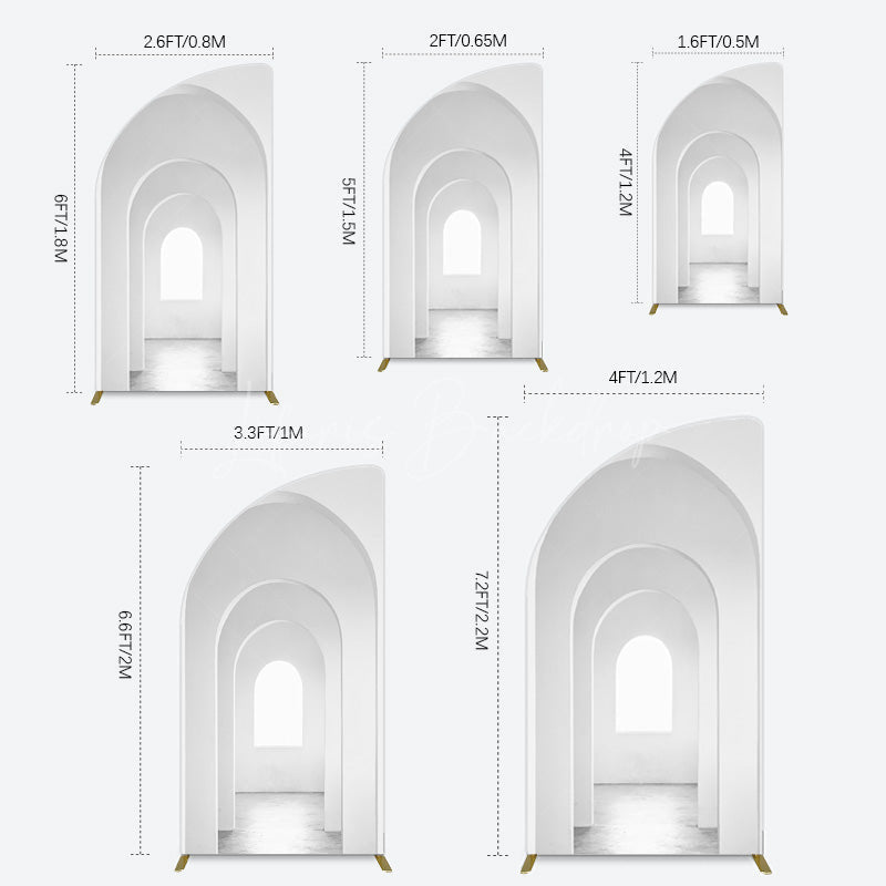 Lofaris Minimalism White Arcade Half Moon Architecture Arch Backdrop