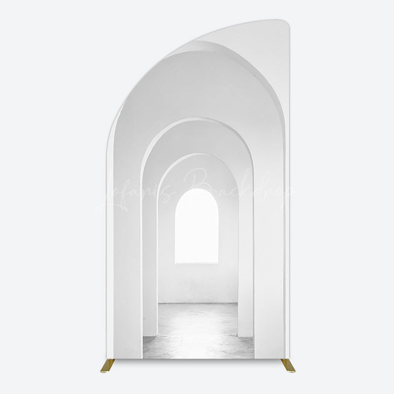 Lofaris Minimalism White Arcade Half Moon Architecture Arch Backdrop