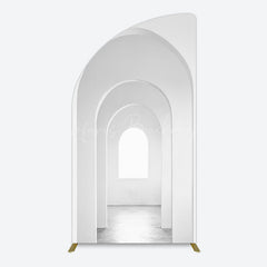 Lofaris Minimalism White Arcade Half Moon Architecture Arch Backdrop