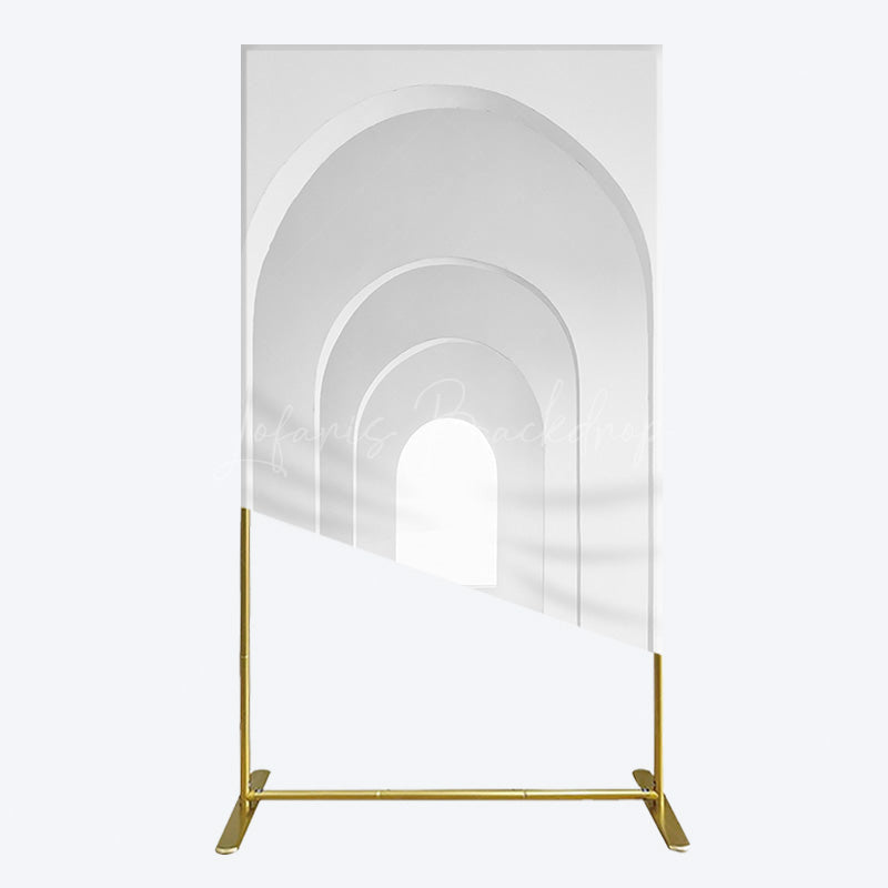 Lofaris Minimalism White Arcade Rectangleitecture Rectangle Backdrop