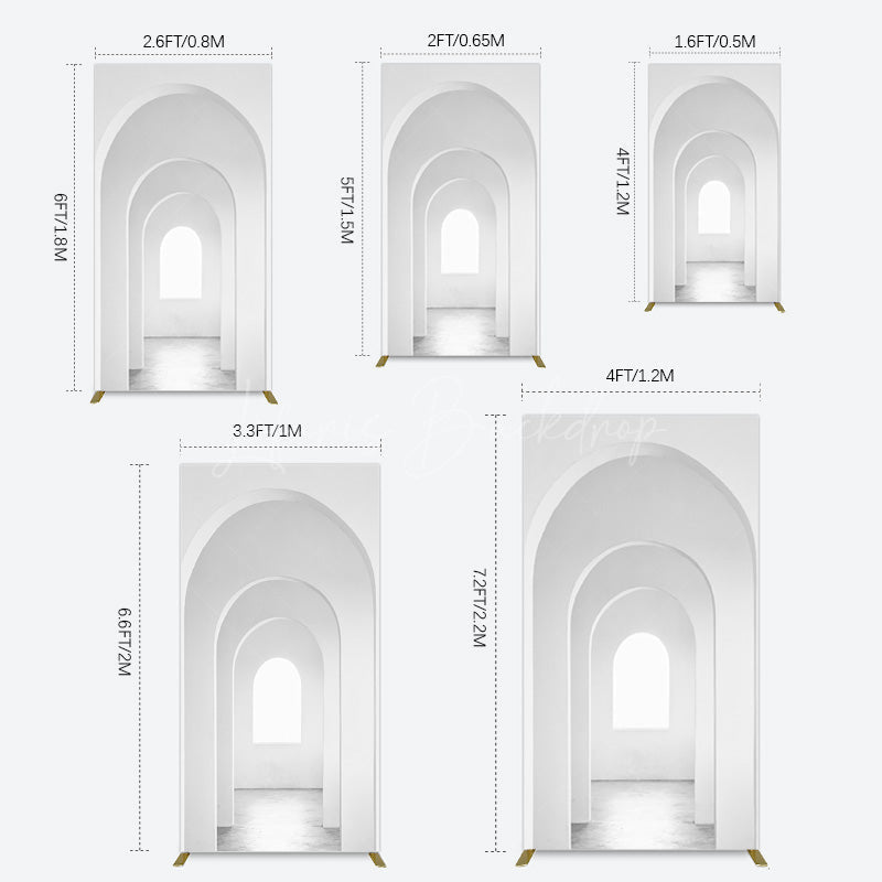 Lofaris Minimalism White Arcade Rectangleitecture Rectangle Backdrop