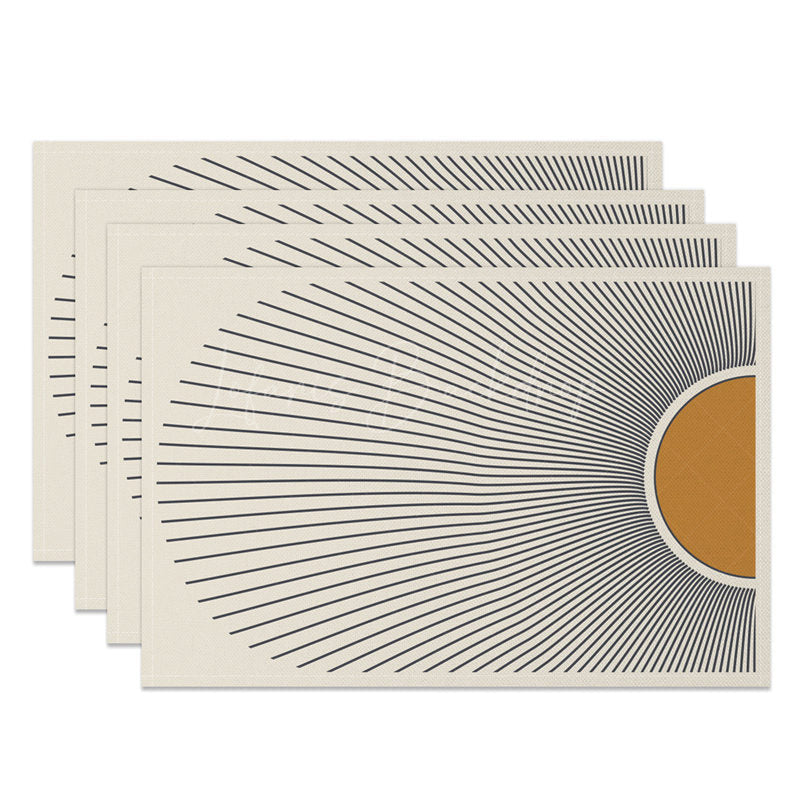 Lofaris Minimalist Abstract Sunburst Rays Set Of 4 Placemats
