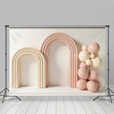 Lofaris Minimalist Arch Pink Balloons Wedding Photo Backdrop