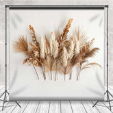 Lofaris Minimalist Boho Photography Backdrop Dried Palm Leaves and Pampas Grass Arrangement Modern Neutral Studio Prop