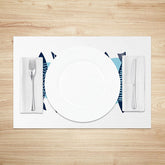 Lofaris Minimalist Fish Pattern Placemats Set of 4 with Blue Water Design for Coastal and Modern Dining